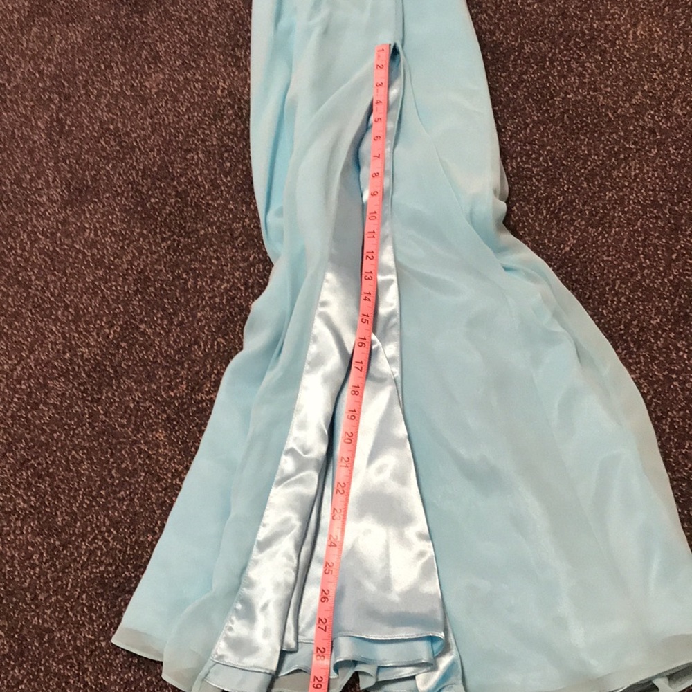 Blue Faviana Prom Dress w rhinestones size 0 - Picture 16 of 17